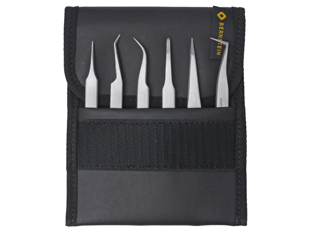 Set: pincetten; voor precisiewerk; 6st. Set: pincetten; voor precisiewerk; 6st.